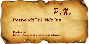 Petneházi Nóra névjegykártya